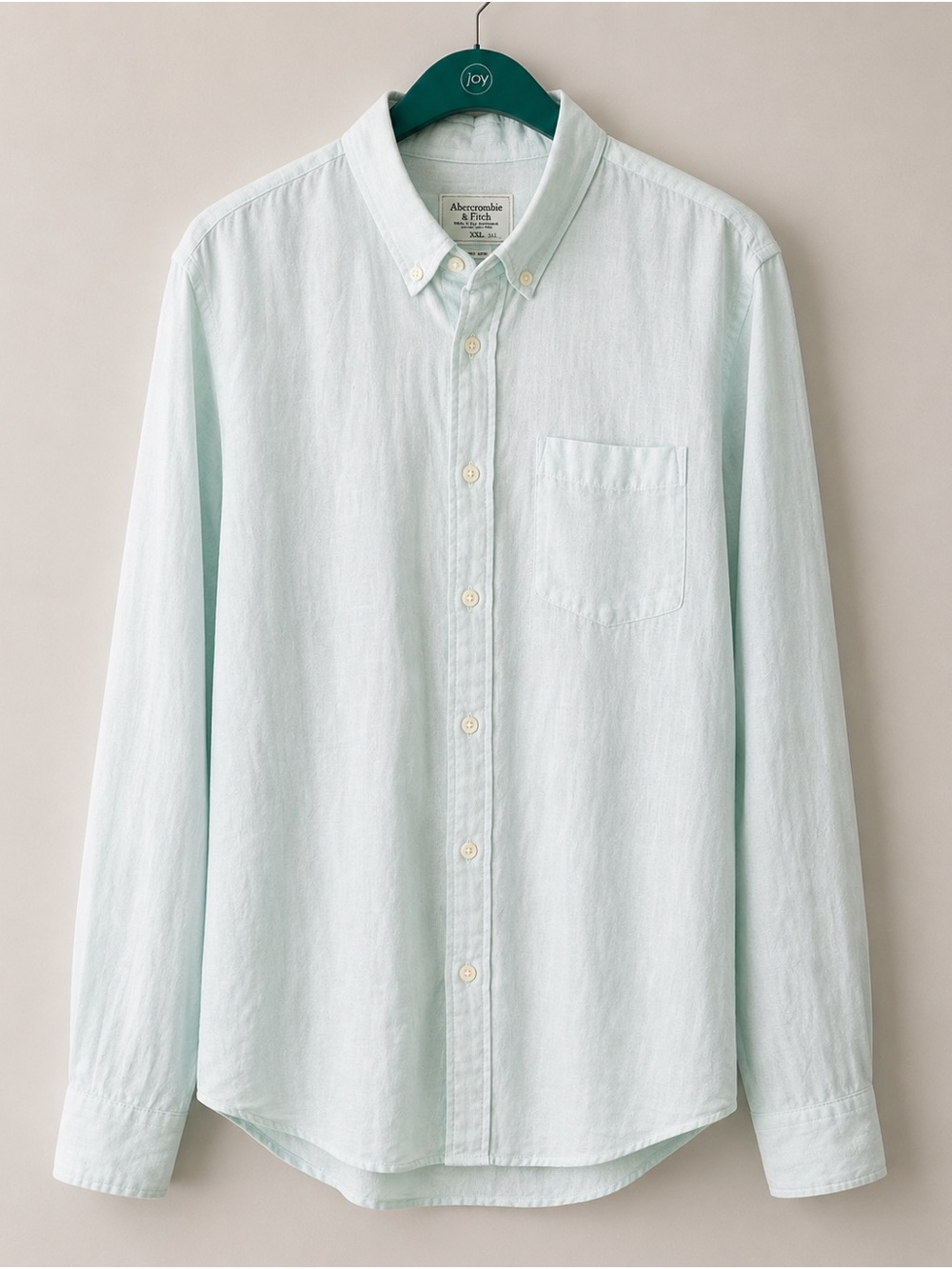 Abercrombie & Fitch Men's white linen Button-Down Shirt